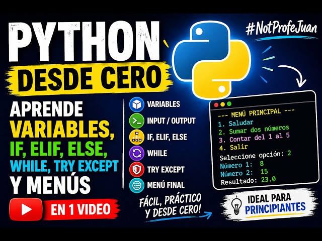 🚀 Python from Scratch: Learn Variables, If, While, and Menus