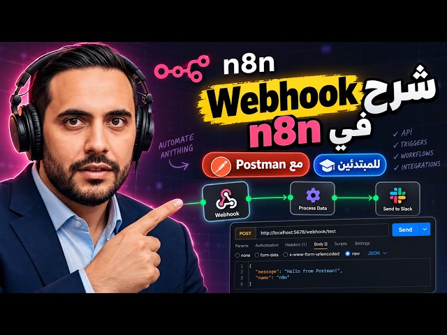 شرح Webhook في n8n للمبتدئين | إرسال البيانات باستخدام Postman خطوة بخطوة