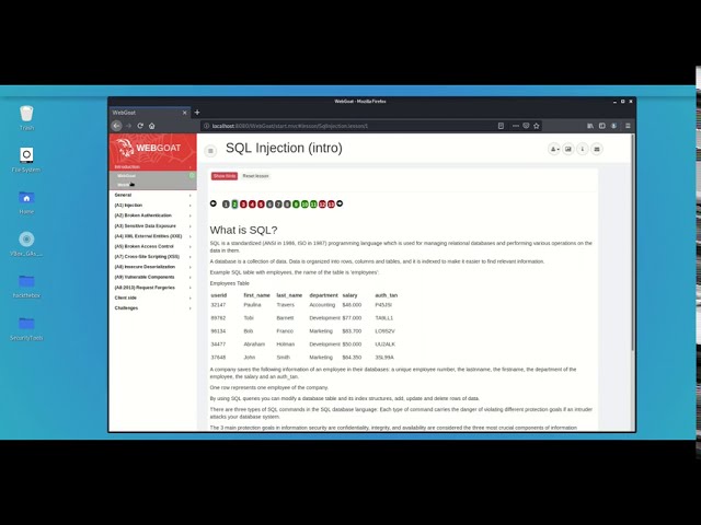 OWASP Webgoat SQL Injection Introduction Tutorial
