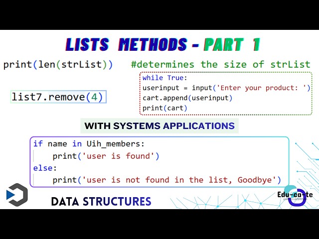 List Methods (part 1) - Lesson 2: Python Data Structures