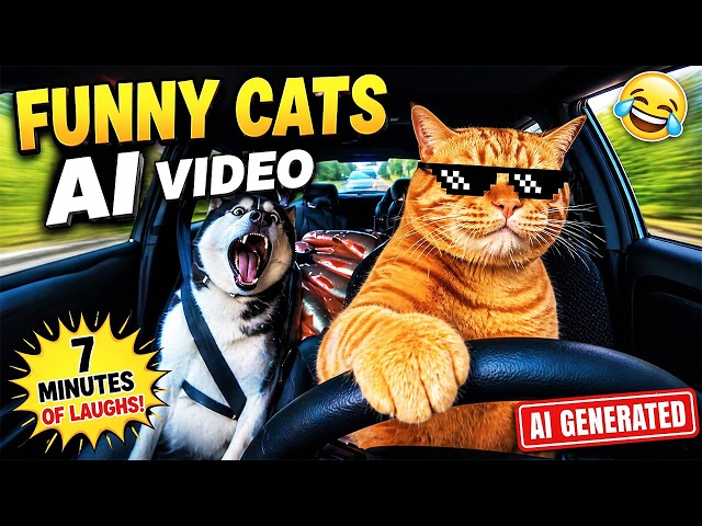 Try Not To Laugh 😂 Funny AI Cat Videos Compilation | 7 Minutes of Cute & Meme Chaos No Ads