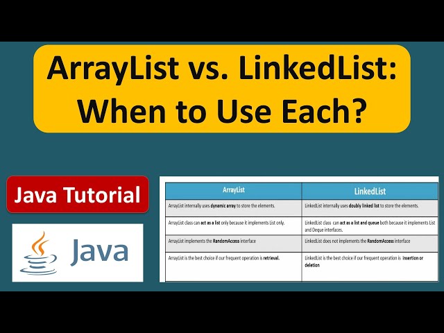 ArrayList vs. LinkedList: When to Use Each?  | Java Collection Framework