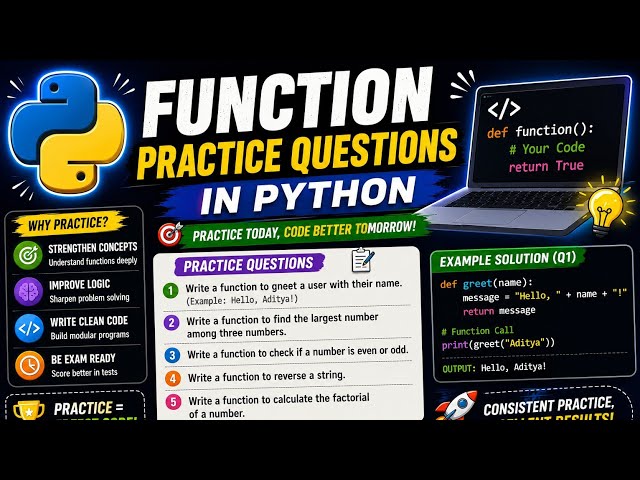 Python Functions Practice Questions | Complete Beginner Course 🐍