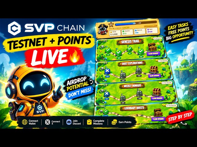 SVP Chain Testnet + Points Live 🚀 | Free Airdrop Farming Guide