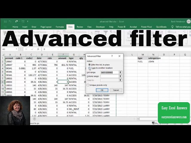 How to use the advanced filter in Excel