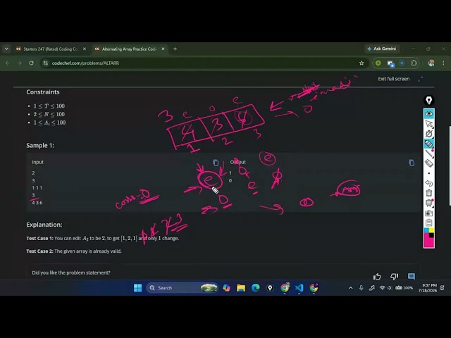 CodeChef Starters 247 Div 4 | B - Alternating Array Solution in C++ | Easy Explanation