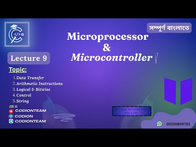 6. Assembly Language (Basic) | Data Transfer, Arithmetic, Logical, Control & String Instructions