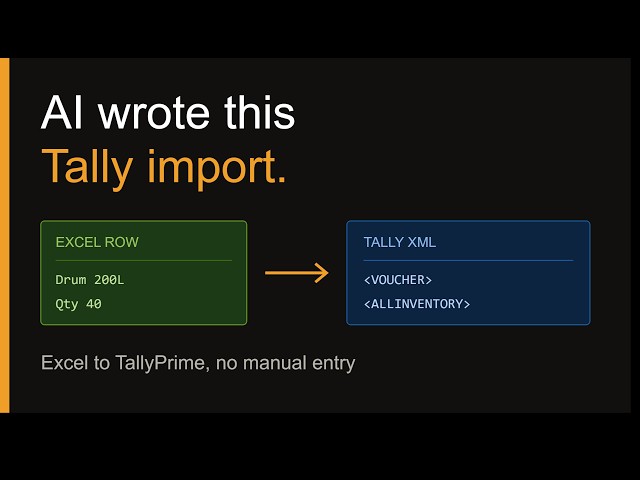 I Made AI Write My Tally XML Import Logic (It Worked) #TallyPrime #AIcoding #TallyAutomation