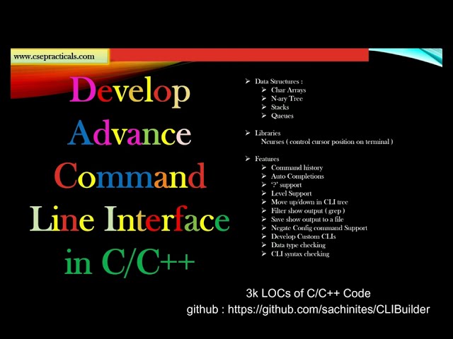 Develop Advanced Command Line Interface ( CLI ) Project in C/C++