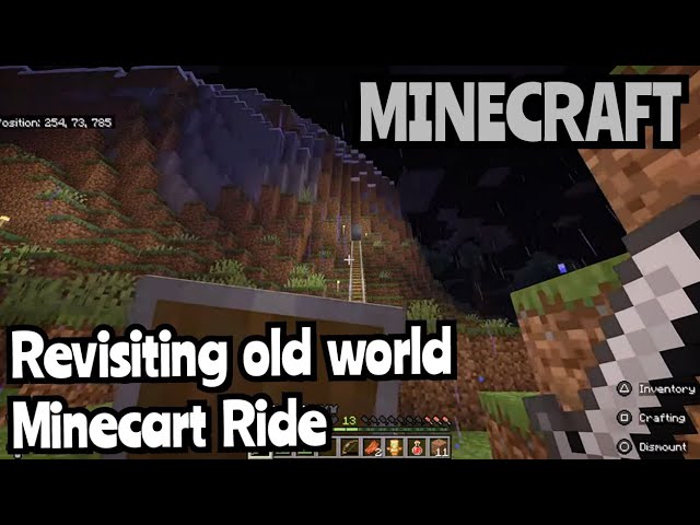 Minecraft Revisiting old world with Minecart ride #minecraft #minecart #ps5