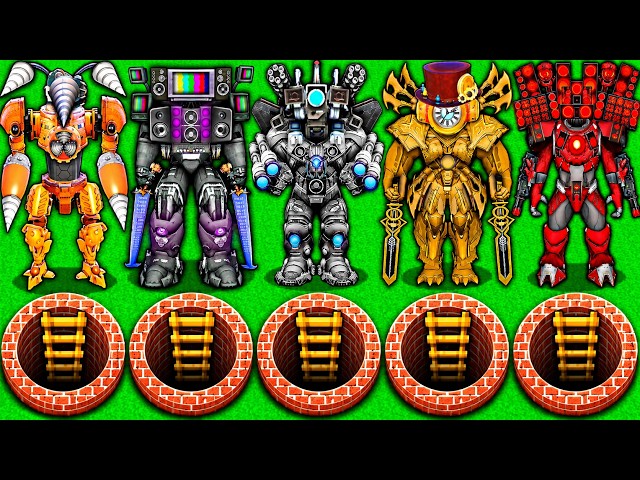 CHOOSE the RIGHT SECRET PIT of TITAN BOSS vs CAMERA MAN and TV MAN TEAM in MINECRAFT animation