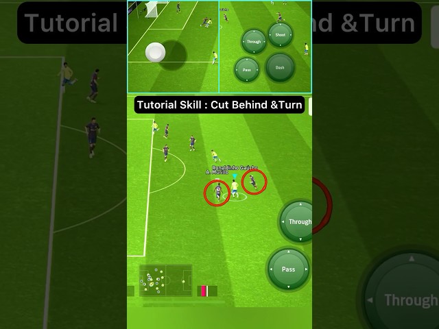 Tutorial Dribbling skill : Cut Behind & Turn ✅🥳 by Ronaldinho #efootball #efootball2024