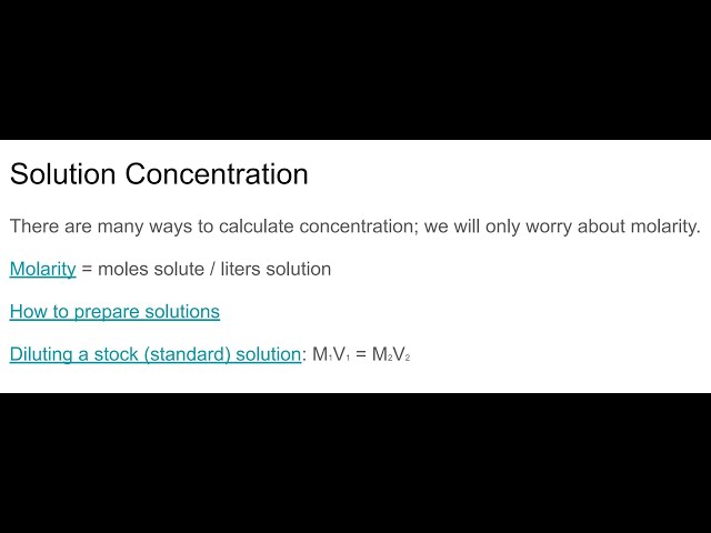 Solution Concentration