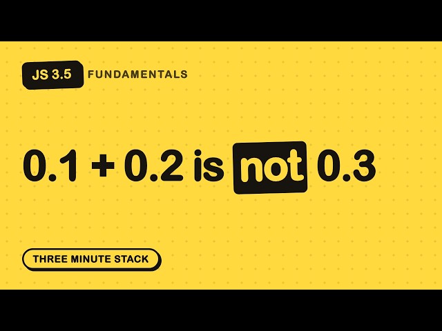 Never Store Money as a Decimal | JS Fundamentals 3.5 · Three Minute Stack