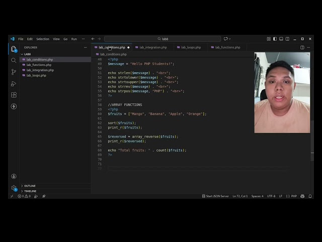 LAB 8: PHP CONTROL STRUCTURES AND FUNCTIONS