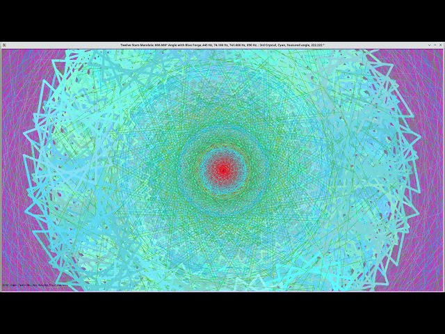 666° angles-Twelve Stars Mandala-Blue Forge_445 Hz, 74.166 Hz, 741.666 Hz, 890 Hz