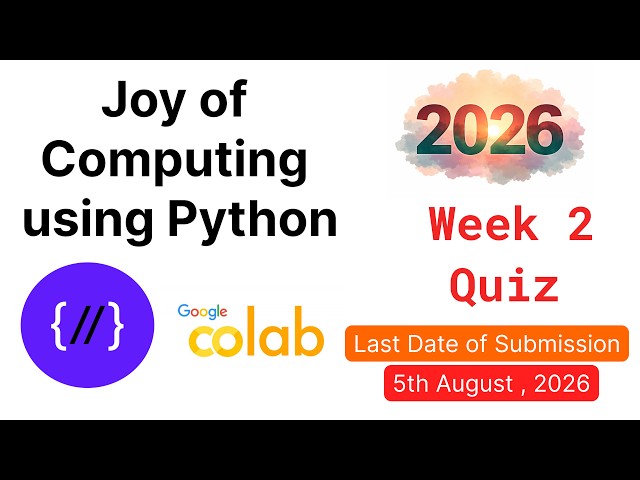 NPTEL Joy of Computing Using Python – Week 2 Quiz Answers 2026 (Proof Included)