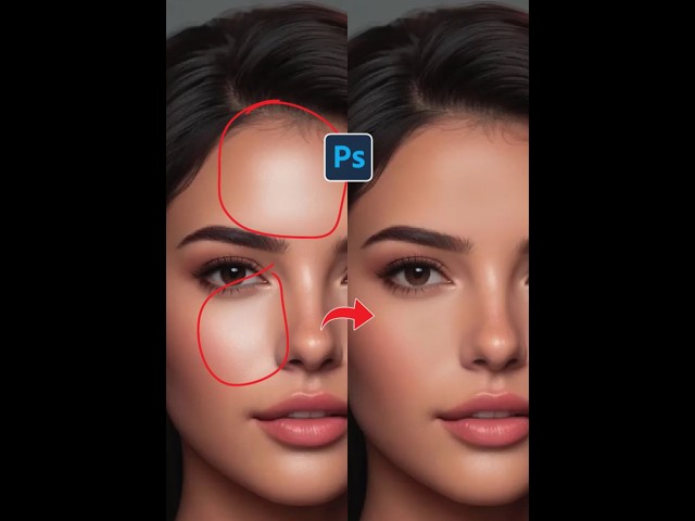 Remove Face Shine - Adobe Photoshop Tutorial ! #photoshop #shorts #foryou