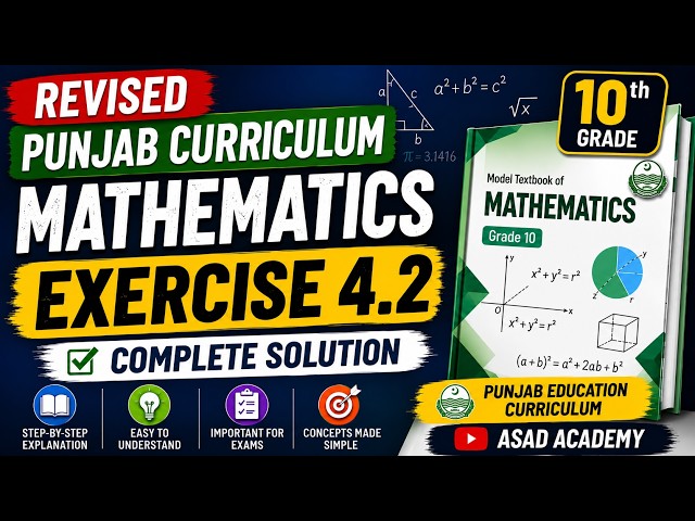 10th Class Math Exercise 4.2 New Book 2026 | Complete Solved