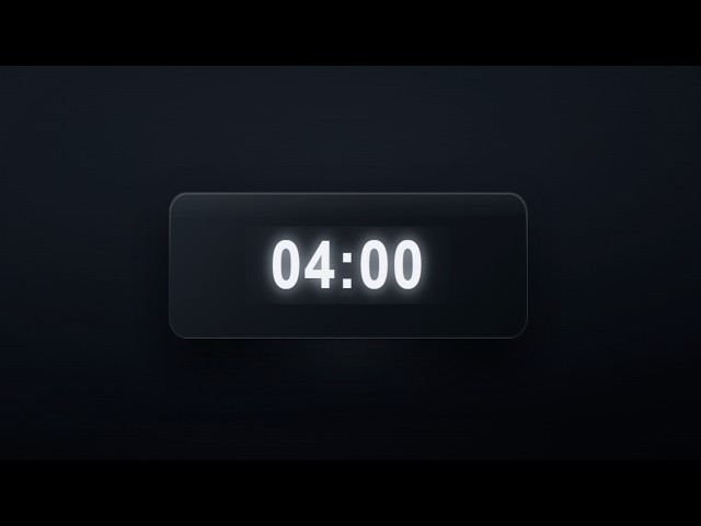 **4 Minute Timer ⏱️ | 4:00 Countdown Timer with Black Screen**