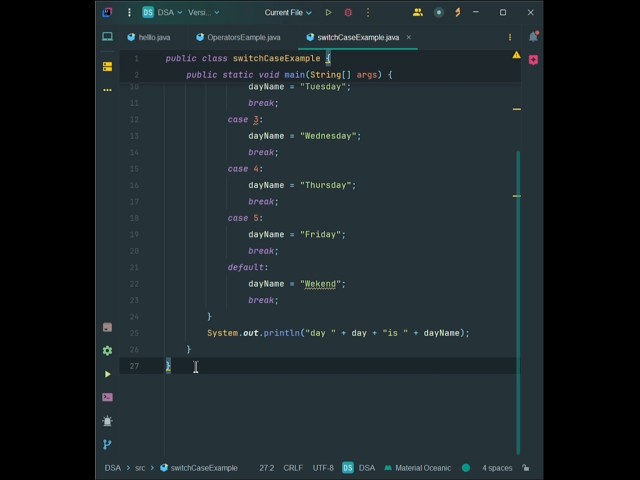 Day 5 of your 100 Days of Java Coding Challenge Switch Case #coding