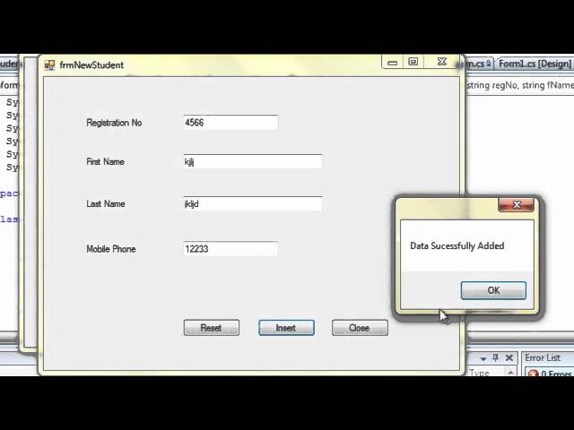 How to create a simple C# database application with Microsoft SQL server (2008)-Part  6.wmv