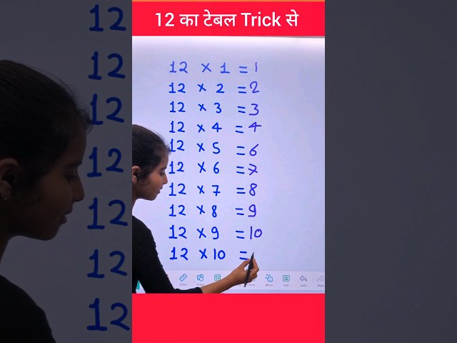 12 ka table with easy trick | Table of 12 | 12 का टेबल | 12 ka pahada #tabletrick #explain4u #table