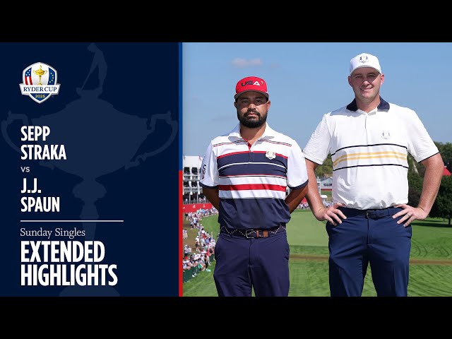 Sepp Straka vs J.J. Spaun Extended Highlights | Sunday Singles | 2025 Ryder Cup