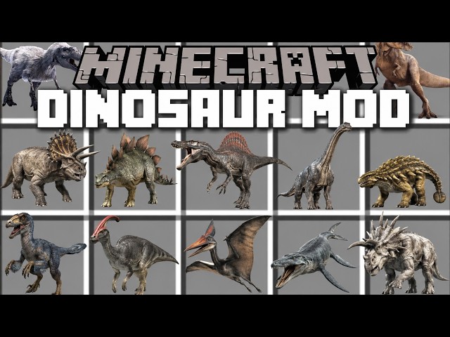DINOSAUR ZOO MOD with SECURITY POLICE MOD / DANGEROUS DINOSAURS MONSTERS WORLD !! Minecraft Mods