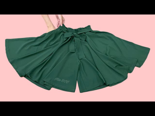 Very beautiful 🌷 Paperbag Skirt Pants / Circular Trousers |  Cutting and Sewing tutorial
