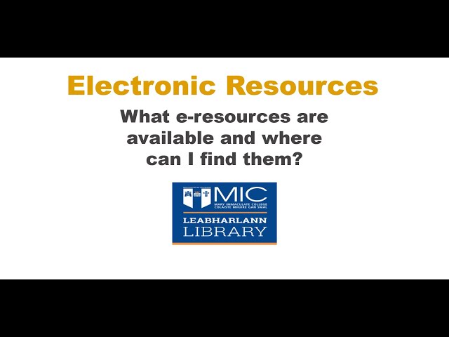 Electronic Resources