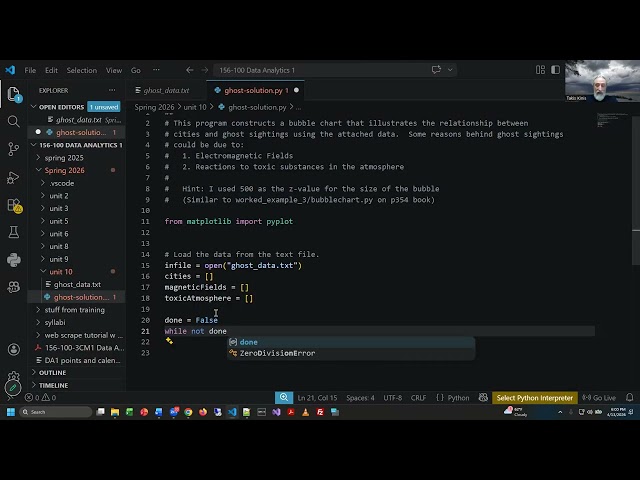 Data Analytics 1 - Unit 10 Exercises - Python Libraries & Visualizations - Spring 2026