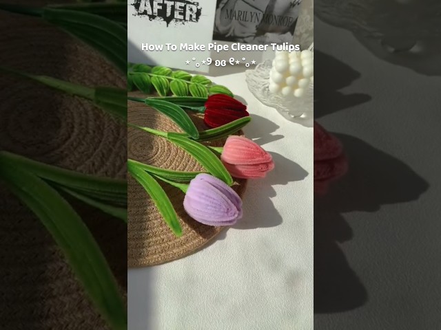 pipe cleaner tulip tutorial | how to make flowers with pipe cleaners easy #diy