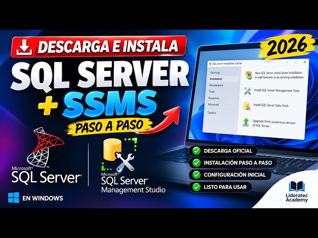Cómo DESCARGAR e INSTALAR SQL Server + SSMS Paso a Paso | Guía Completa 2026