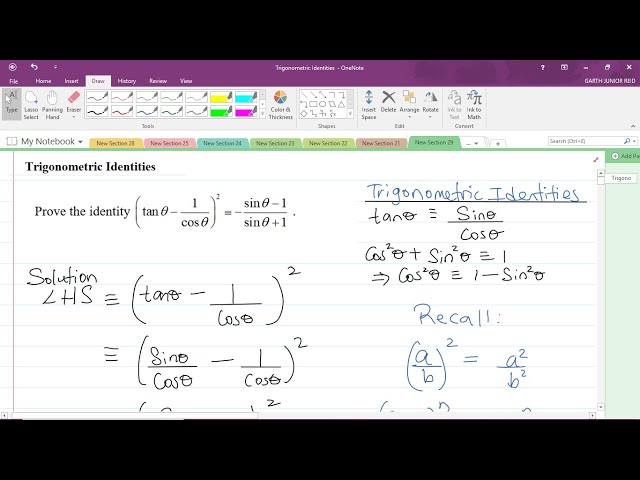 CSEC Additional Mathematics - Section 2: Trigonometry - Trigonometric Identities
