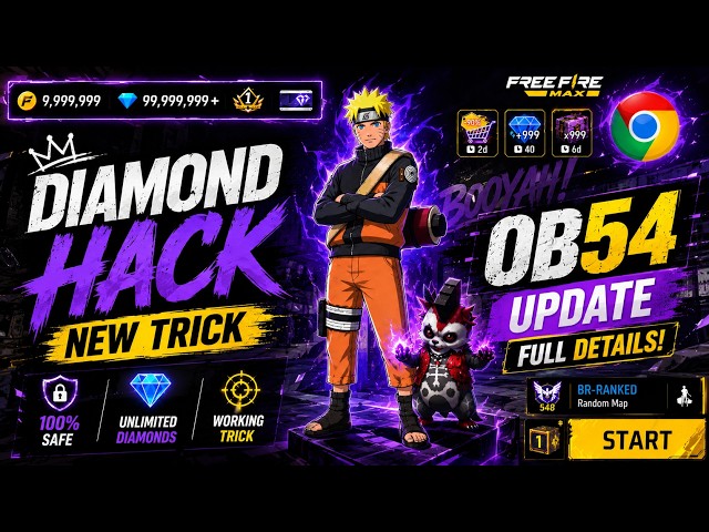 FREE FIRE DIAMOND HACK || FREE FIRE NEW MOD MENU OB54 || UNLIMITED DIAMOND SCRIPT MOD APK 2026