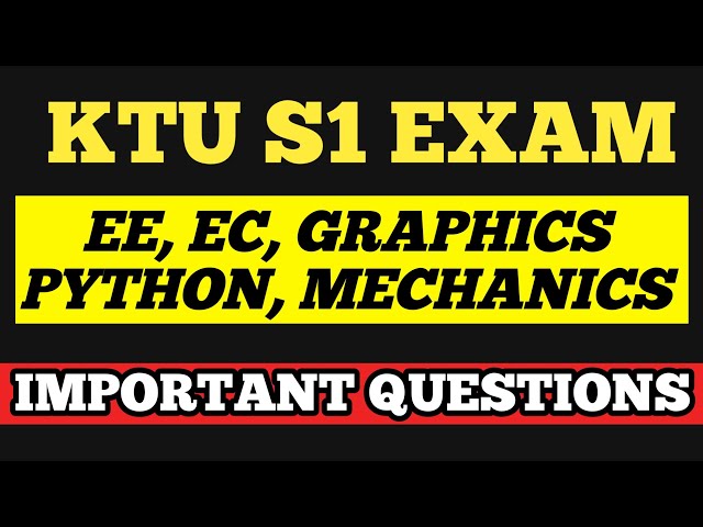 KTU IMPORTANT QUESTIONS🔥KTU PYTHON, ENGINEERING GRAPHICS, MECHANICS IMPORTANT TOPICS QUESTION SERIES