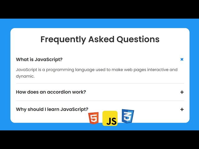 Build FAQ Accordion with JavaScript | Bangla Tutorial
