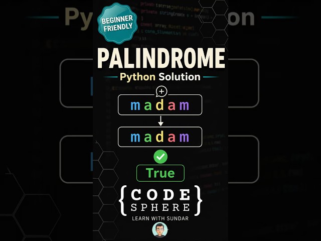Palindrome Number | LeetCode#9 | Easy | Python | EasyExplanation | CodeSphereLabs #coding  #python