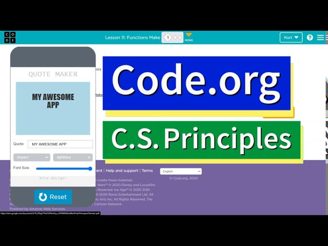 Code.org Lesson 11 Functions Make the Quote Maker App | Answer Tutorial | Unit 4 C.S. Principles