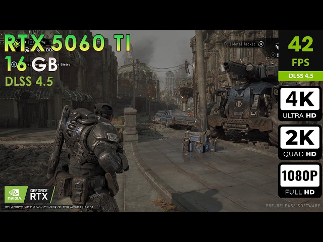Gears Of War E-Day Beta | Ludicrous Settings | DLSS4.5 + RT | RTX 5060 Ti 16GB 4K, 2K, 1080p
