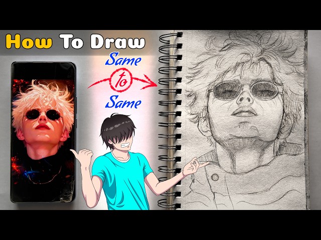 Anime Character Drawing Tutorial For Beginners || Gojo Outline Drawing Tutorial Step by Step.