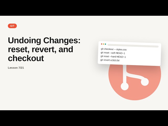 Git & GitHub: Undoing Changes: reset, revert, and checkout