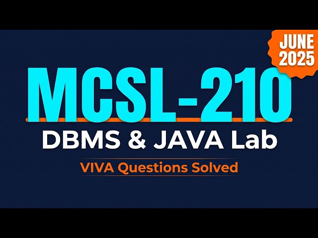 MCSL-210 VIVA Questions (Set I-IV) | DBMS & JAVA Lab | June 2025 PGDCA