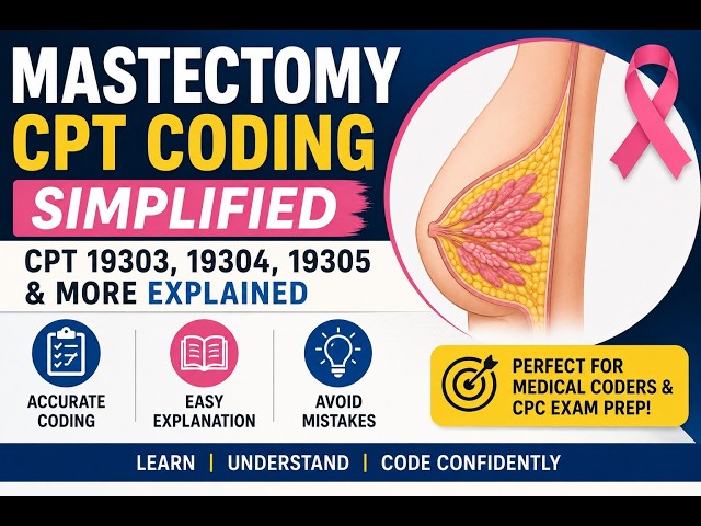 Mastectomy CPT Coding Simplified | CPT 19303, 19304, 19305 & More Explained