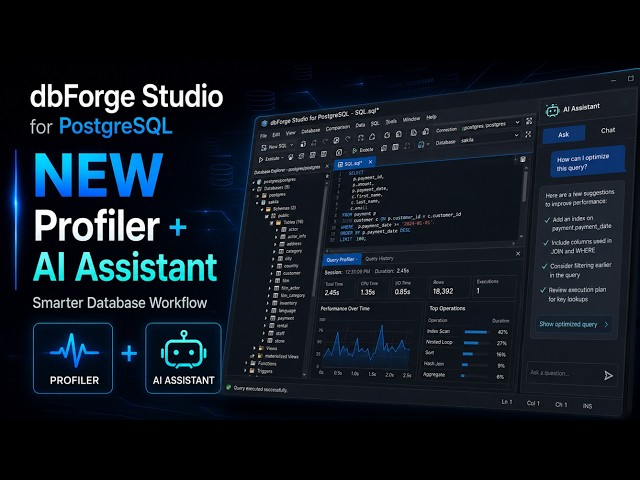 AI for PostgreSQL on AWS RDS: Optimize SQL with dbForge Studio for PostgreSQL