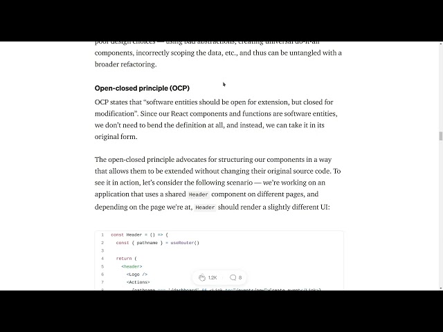 Solid principles in React