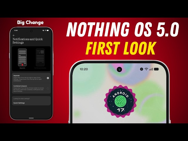 Nothing OS 5.0 First Look: Notifications & Quick Settings Can Be Separated ! 🚀