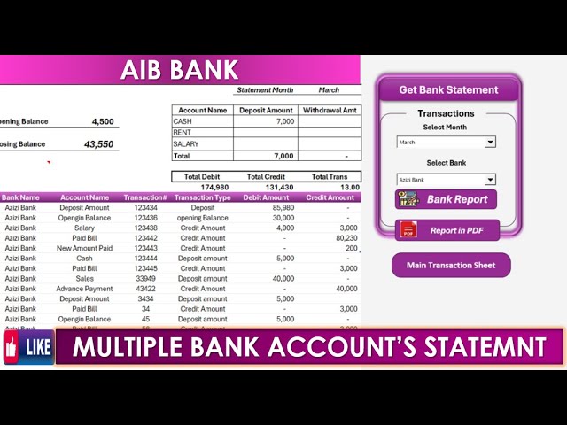 Manage Your MONEY with Multiple Bank Accounts in Excel |Multiple Bank |Multiple Bank Account system