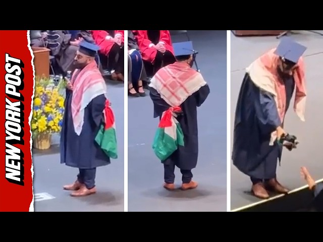 Grads BOO After Woke Student Carrying Palestinian Flag Denied Diploma